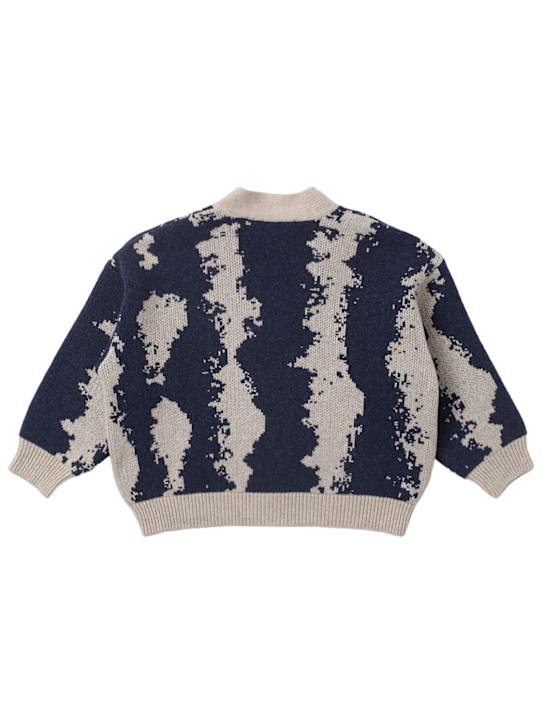Main Story: Printed wool blend knit cardigan