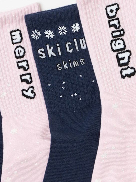 SKIMS - Pack of 2 cotton blend ribbed crew socks