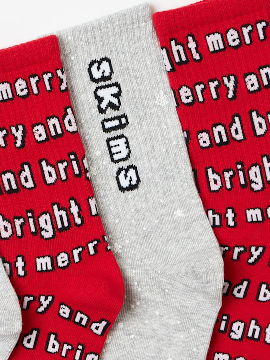 SKIMS: Pack of 2 cotton blend ribbed crew socks