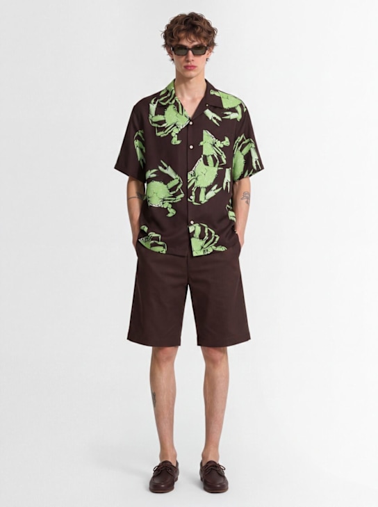 MSGM - Printed viscose short sleeve shirt