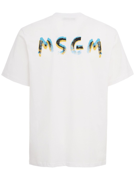 MSGM: Logo printed cotton t-shirt