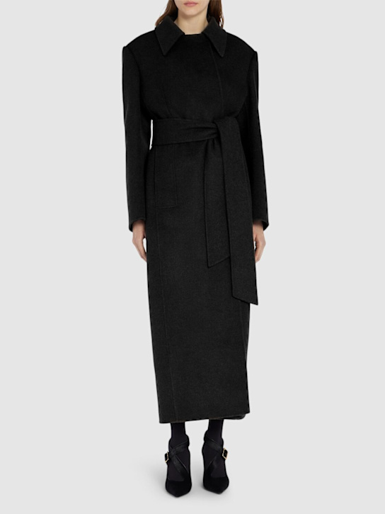 Khaite - Lea Long Wool Coat with Belt