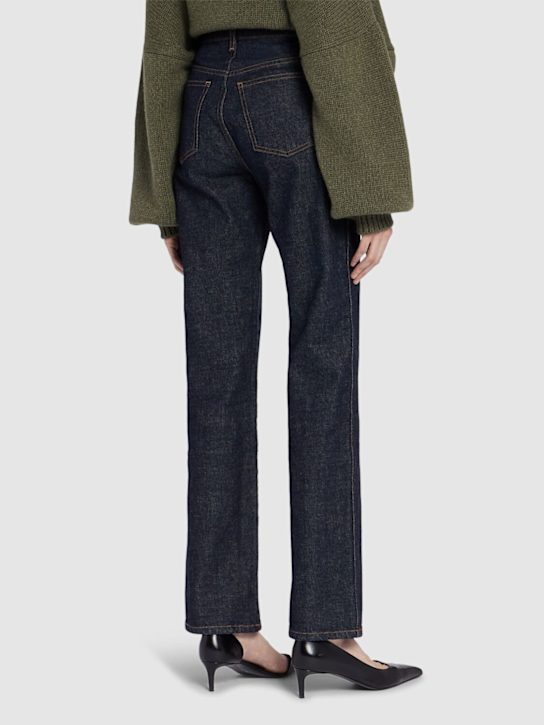 Khaite: Jeans dritti vita alta Danielle in denim