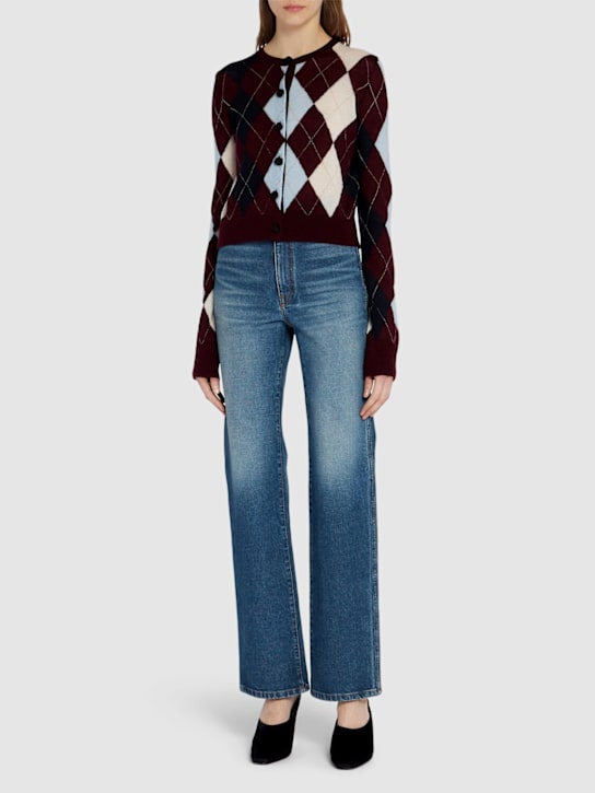 Khaite: Jeans dritti vita alta Danielle in denim