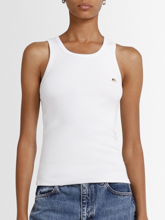 FIORUCCI: Tank top a costine con patch Angel