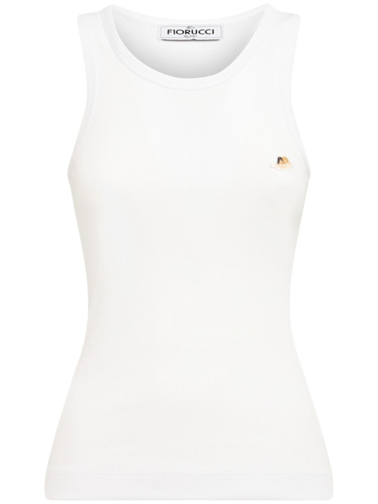 FIORUCCI: Tank top a costine con patch Angel
