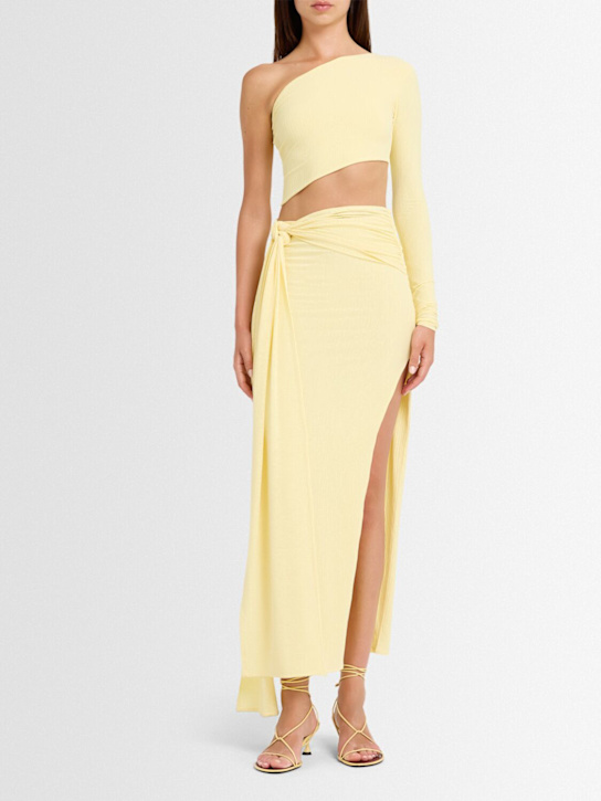 LAMA JOUNI - Top en jersey de viscose stretch épaules dénudées