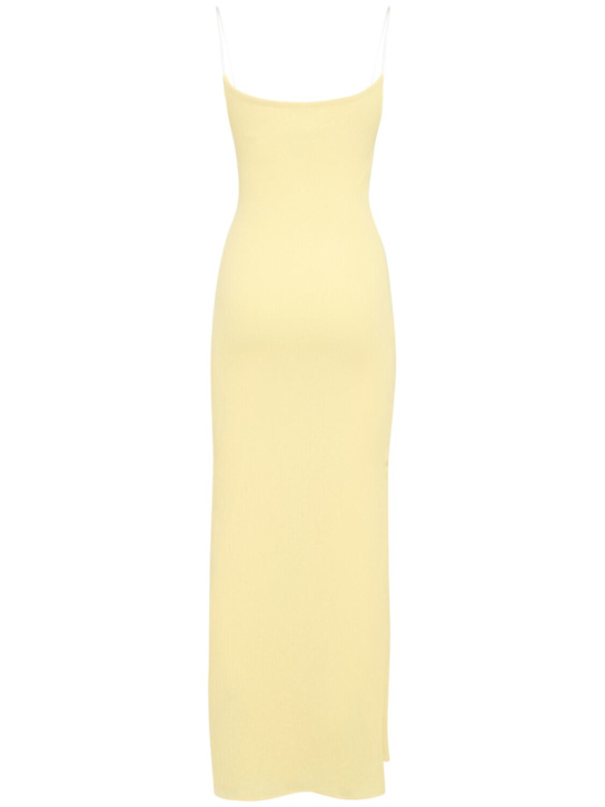 LAMA JOUNI: Vestito lungo in viscosa stretch senza spalline