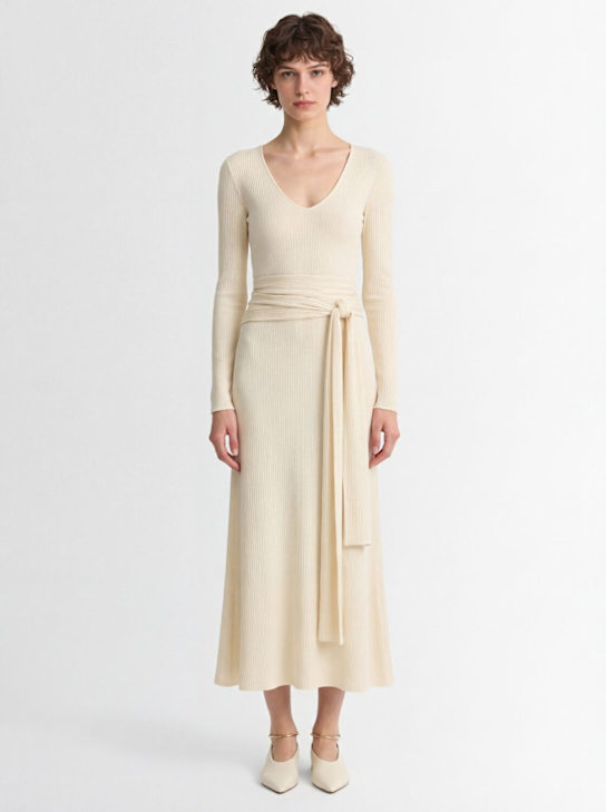 LAMA JOUNI: Viscose Stretch Jersey Dress