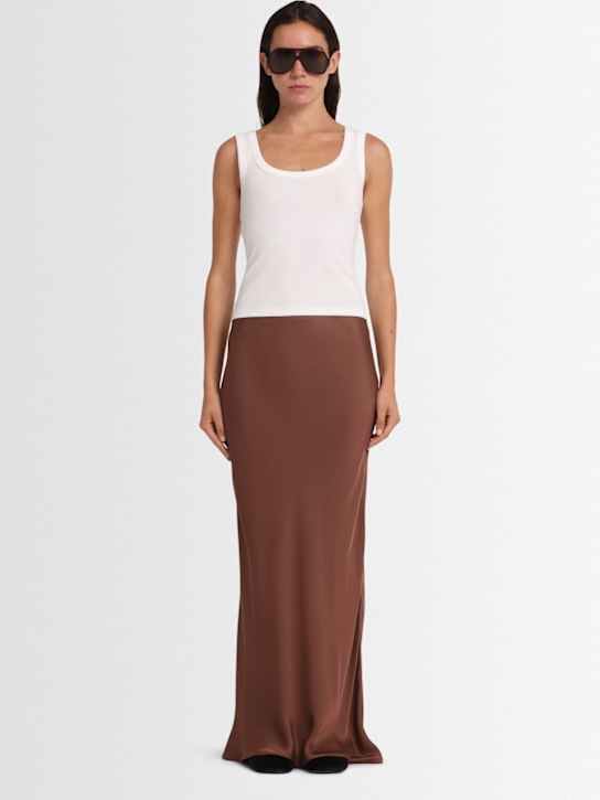 Annagreta: Jupe longue Maia en satin de viscose