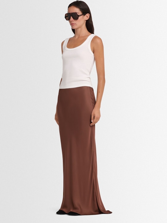 Annagreta: Jupe longue Maia en satin de viscose