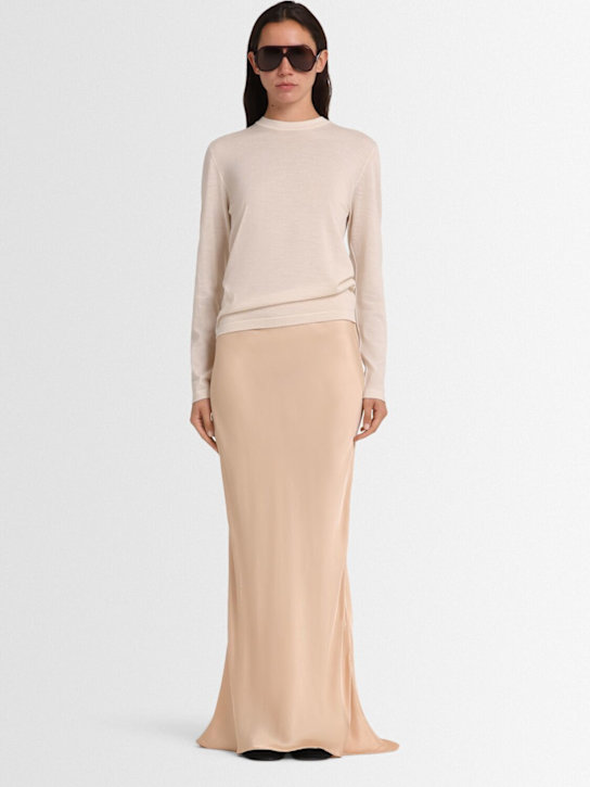 Annagreta: Jupe longue Maia en satin de viscose