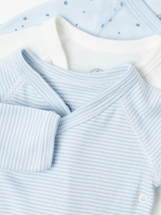 Petit Bateau - Set of 3 printed cotton bodysuits