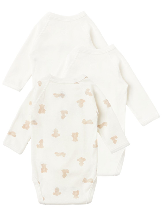Petit Bateau: Set of 3 printed cotton bodysuits