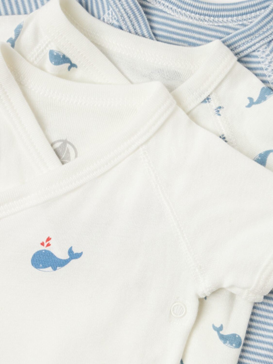 Petit Bateau: Set of 3 printed cotton bodysuits