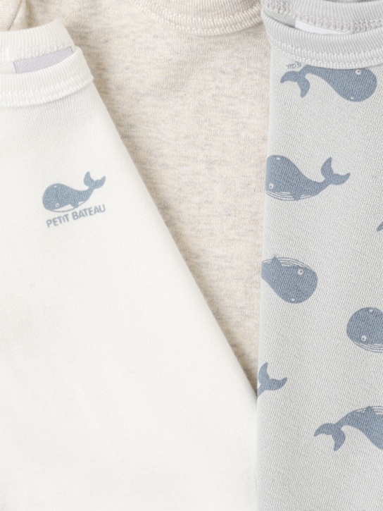 Petit Bateau - Set of 3 printed cotton bodysuits