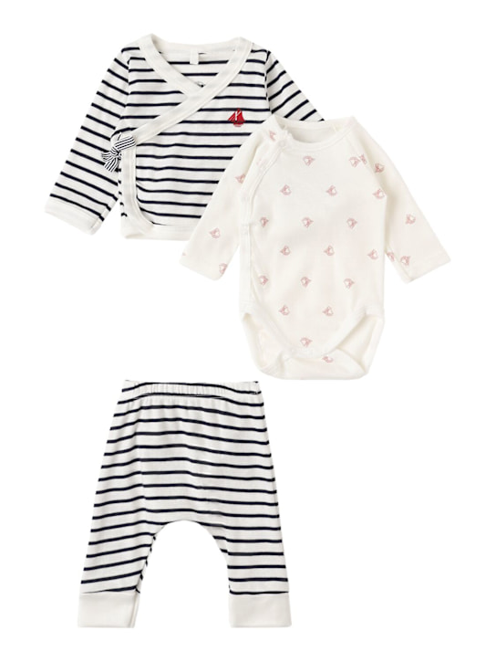Petit Bateau: Cotton cardigan, bodysuit & pants