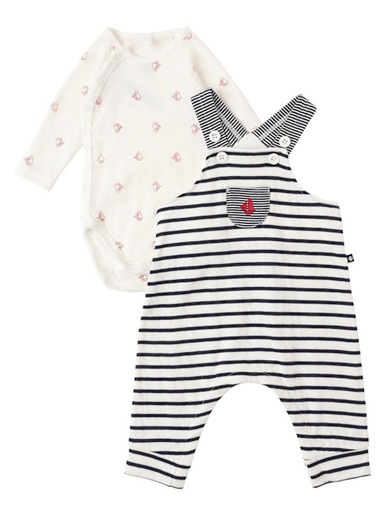 Petit Bateau: Cotton overalls & bodysuit