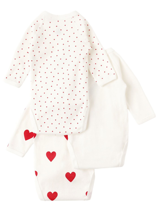 Petit Bateau: Set of 3 printed cotton bodysuits