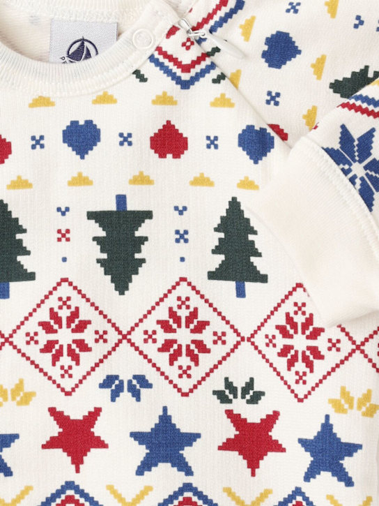 Petit Bateau: Holiday printed cotton jersey romper