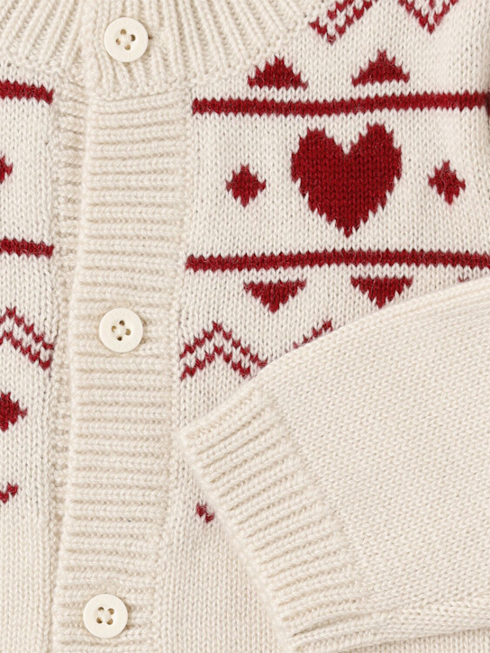 Petit Bateau: Jacquard knit wool blend cardigan