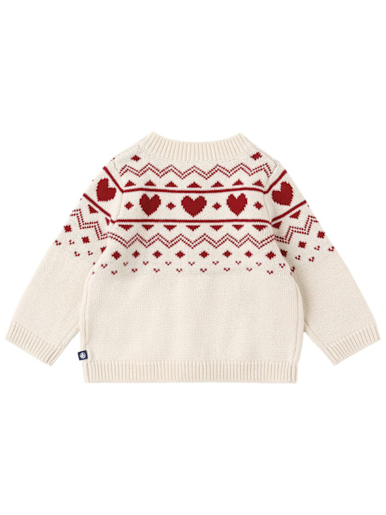 Petit Bateau: Jacquard knit wool blend cardigan