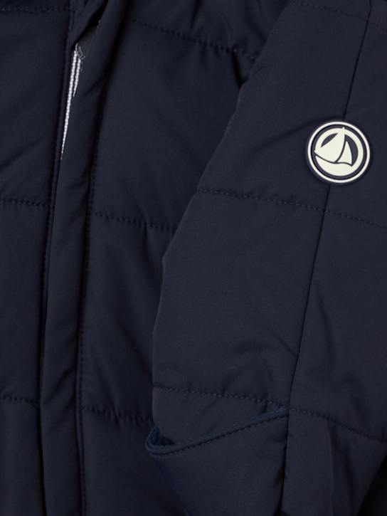 Petit Bateau - Hooded nylon puffer romper