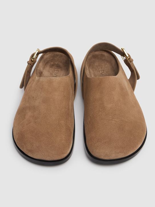A.EMERY: Louis Mules in 20mm Suede