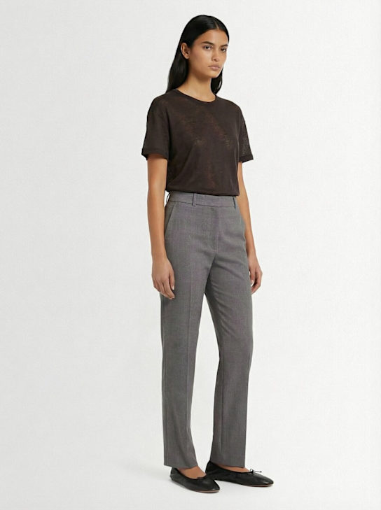 The Row: Top manches courtes en cachemire tricoté Lila