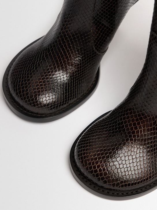 Dries Van Noten: High boots with python effect decorations 105mm