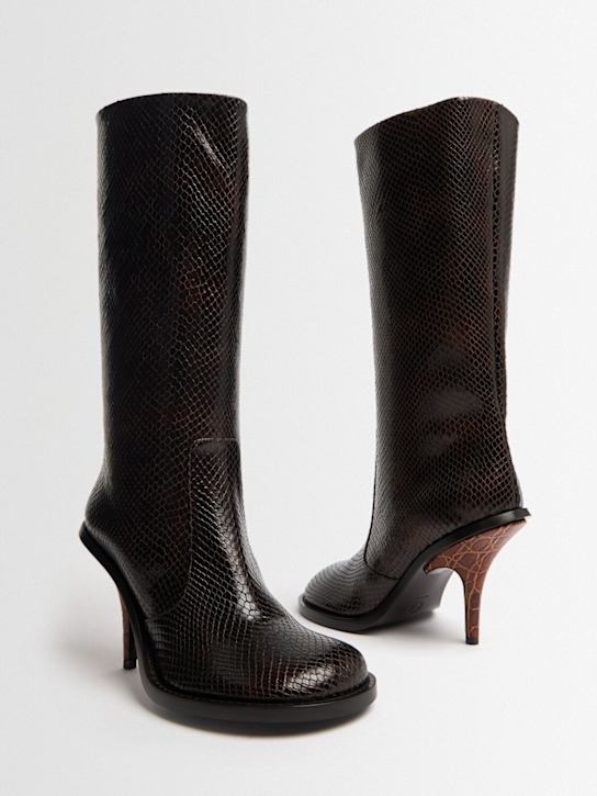 Dries Van Noten: High boots with python effect decorations 105mm
