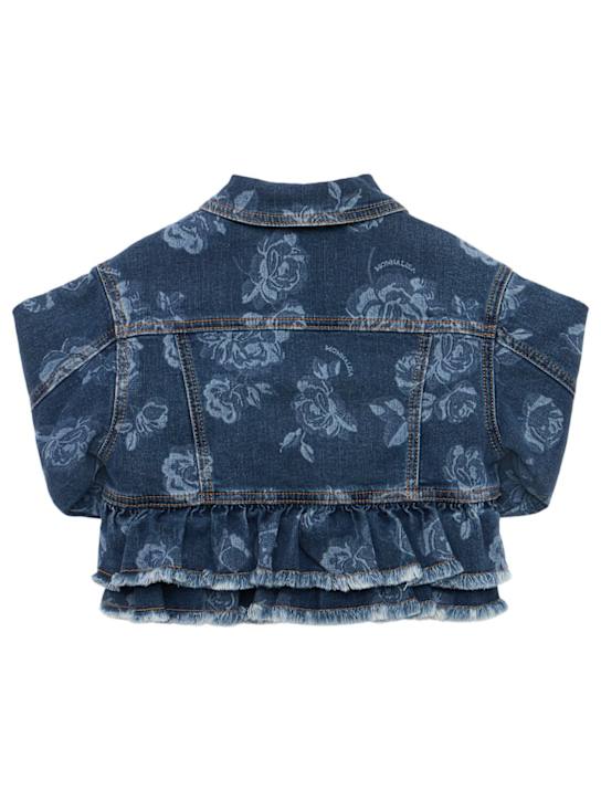 Monnalisa: Giacca in denim di misto cotone stampato