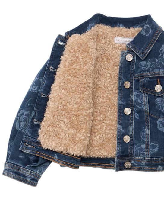 Monnalisa: Giacca in denim di misto cotone stampato