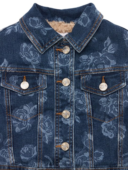 Monnalisa - Veste en denim de coton mélangé imprimé