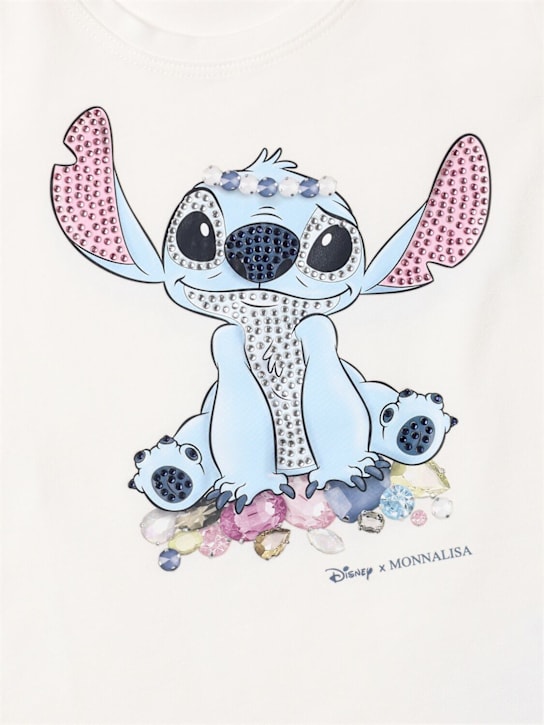 Monnalisa: T-shirt in jersey di misto cotone stampa Stitch