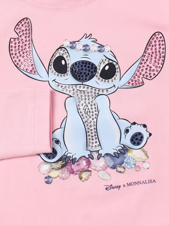 Monnalisa: T-shirt en jersey de coton mélangé imprimé léopard