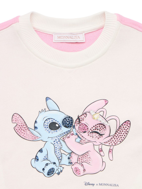 Monnalisa - Felpa in misto cotone con stampa Stitch