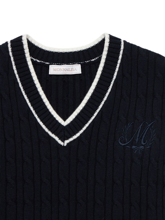 Monnalisa: Gilet in maglia di misto lana / scollo a V