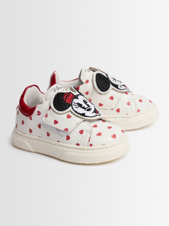 Monnalisa: Sneakers Minnie in pelle con strap