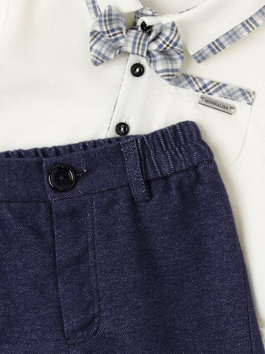 Monnalisa: Polo in cotone piquet e pantaloni chino