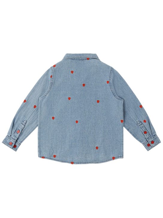 Mini Rodini: Bestickte Bluse aus Baumwolldenim