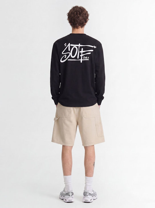 SOTF: Tag printed cotton long sleeve T-shirt