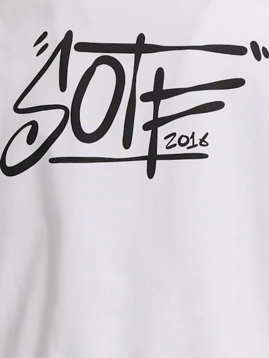 SOTF: Tag printed cotton T-shirt