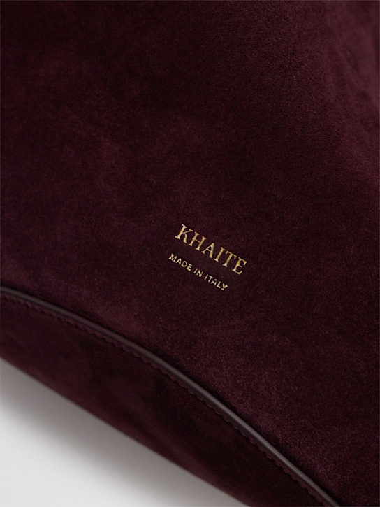 Khaite: Borsa shopping media Lotus in camoscio