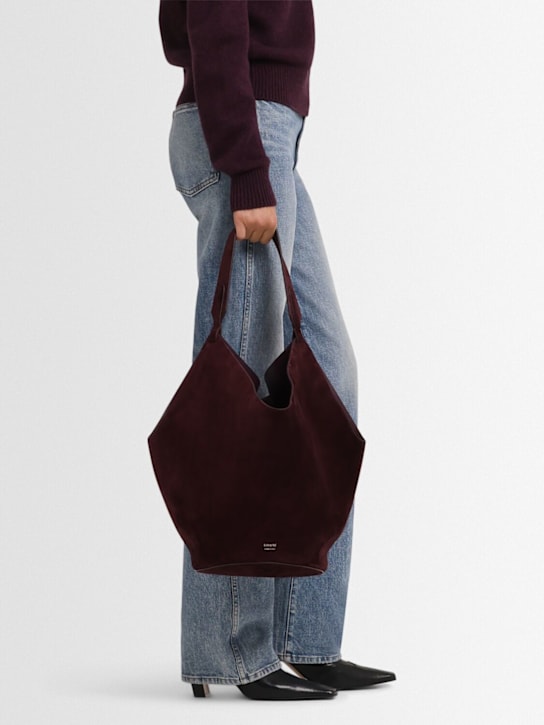 Khaite - Borsa shopping media Lotus in camoscio