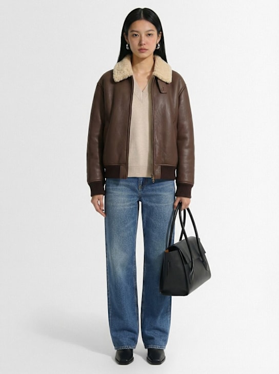 Tonywack - Jacke aus Leder und Shearling