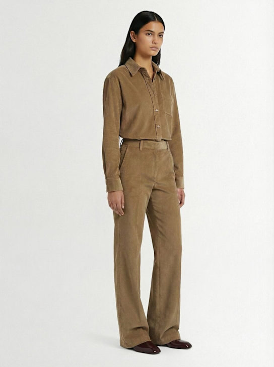 Annagreta - Pantaloni Tea in cotone a coste