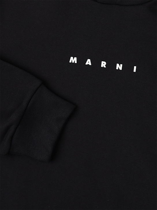 Marni Junior: Felpa in cotone con stampa e cappuccio