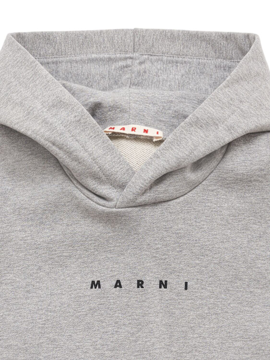 Marni Junior: Cotton sweatshirt with print and hood