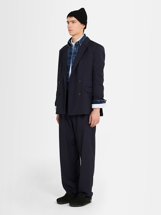 THE CORE: Double breasted wool twill blazer